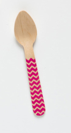 Löffel Holz pink Chevron (10)