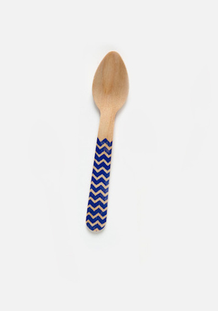 Löffel Holz blau Chevron (10)