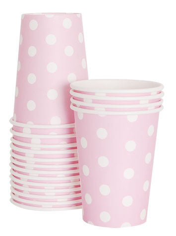 Becher rosa mit Punkten (12)