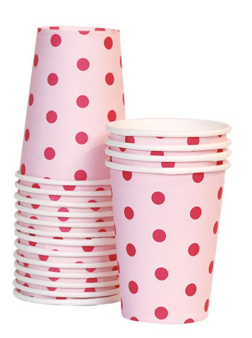Becher rosa mit pinken Punkten (12)