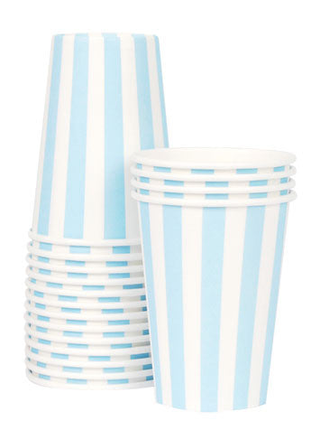 Becher hellblaue Streifen (12)