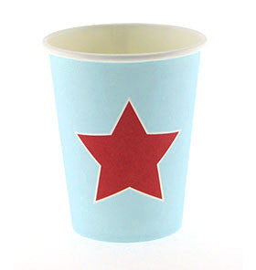 Becher blau mit roten Sterne (12)