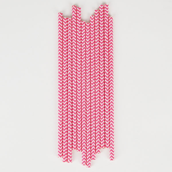 Trinkhalme pink Chevron (25)