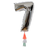 Ballon Folie silber Nummer 7