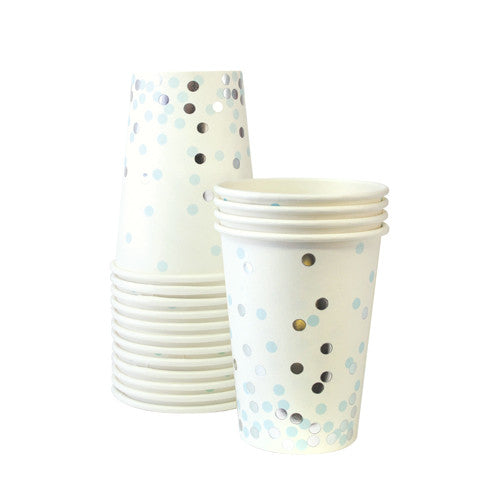 Becher Confetti blau (12)