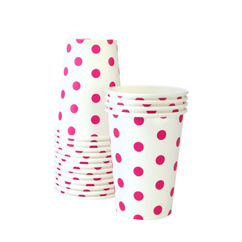 Becher mit pinken Punkten (12)