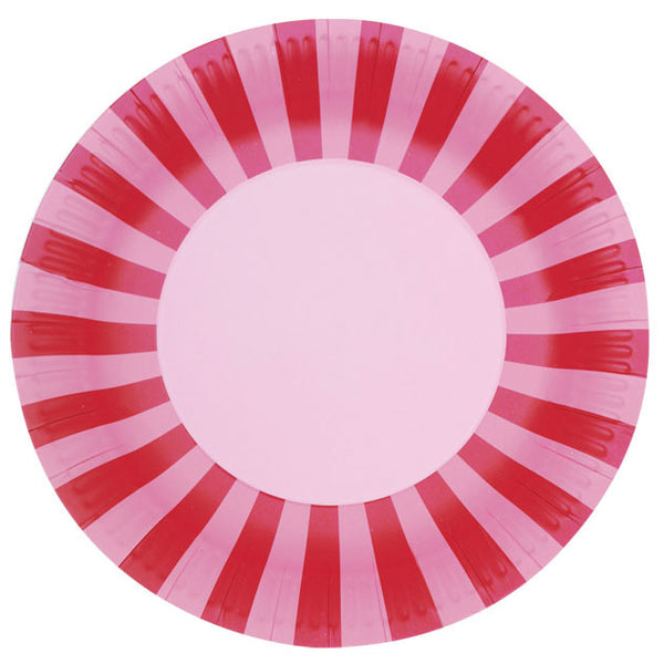 Teller rosa/pink Streifen (12)