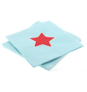 Serviette blau mit roten Stern (20)