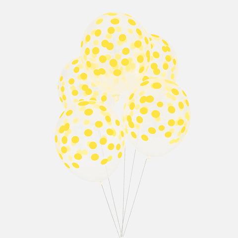 Ballon Confetti gelb (5)