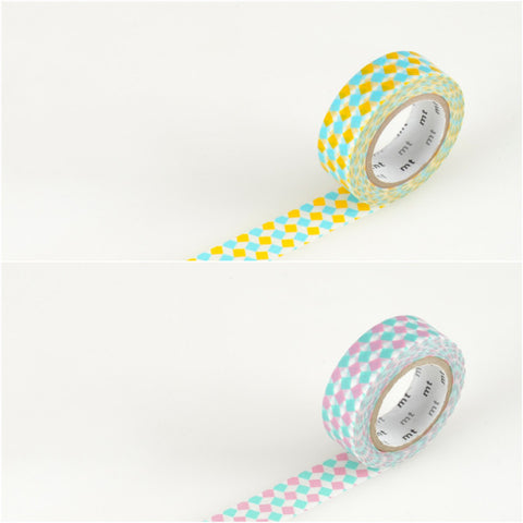 Masking Tape Karos gelb/pink